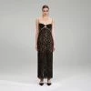 Self-portrait Black Fine Lace Maxi Dress
