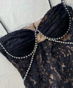 Self-portrait Black Fine Lace Maxi Dress