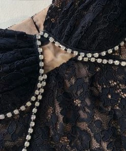 Self-portrait Black Fine Lace Maxi Dress