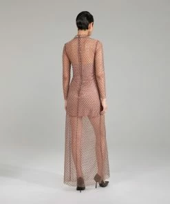 Self-portrait Dot Sequin Mesh Maxi Dress NEW ARRIVALS