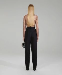 Self-portrait Dot Sequin Mesh Long Sleeve Top NEW ARRIVALS