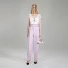 Self-portrait NEW ARRIVALS Pink Crepe Trousers