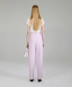 Self-portrait NEW ARRIVALS Pink Crepe Trousers
