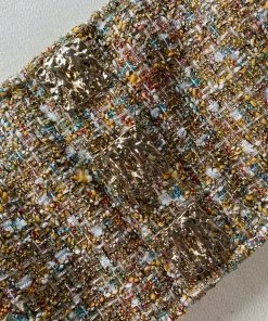 Self-portrait Gold Tinsel Boucle Crop Top NEW ARRIVALS