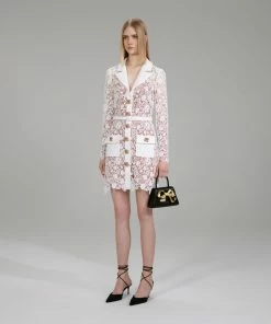 Self-portrait NEW ARRIVALS White Magnolia Lace Mini Dress
