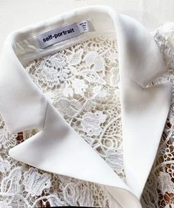 Self-portrait NEW ARRIVALS White Magnolia Lace Mini Dress