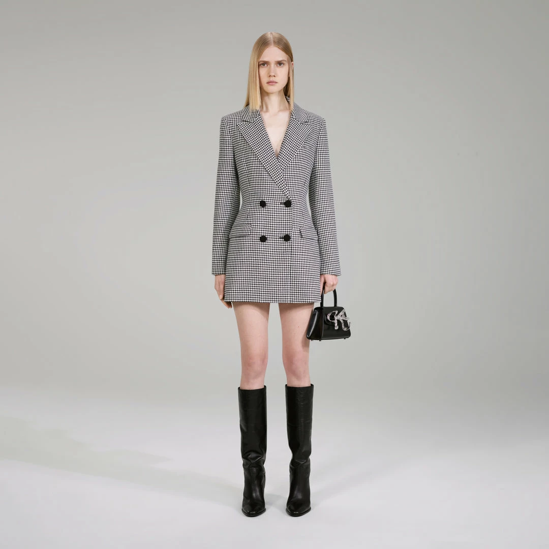 Self-portrait Houndstooth Mini Dress