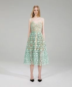 Self-portrait Mint Midi Azaelea Dress NEW ARRIVALS
