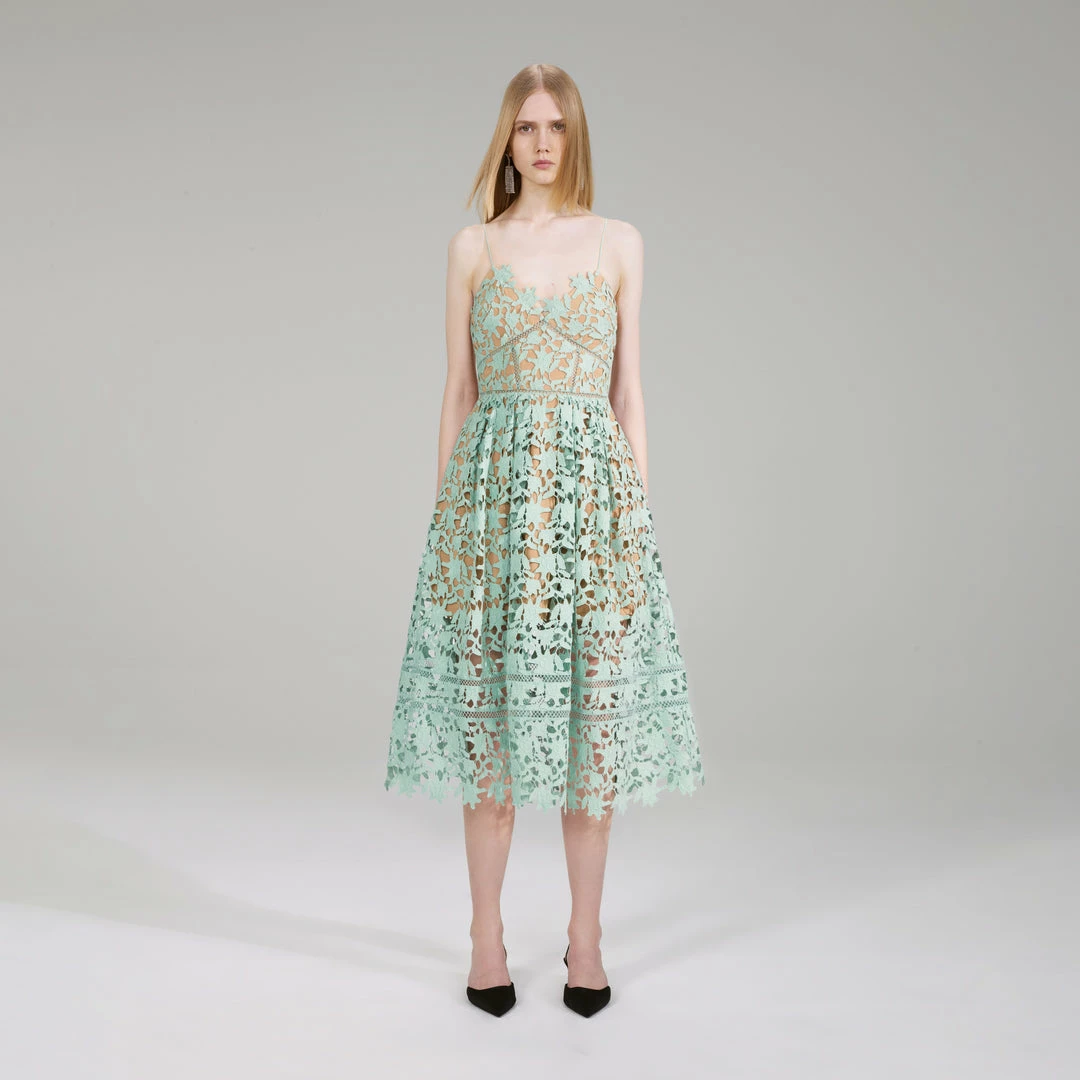 Self-portrait Mint Midi Azaelea Dress NEW ARRIVALS
