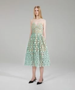 Self-portrait Mint Midi Azaelea Dress NEW ARRIVALS