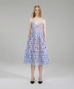 Self-portrait Pastel Blue Midi Azaelea Dress NEW ARRIVALS