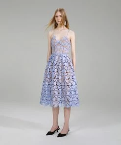 Self-portrait Pastel Blue Midi Azaelea Dress NEW ARRIVALS