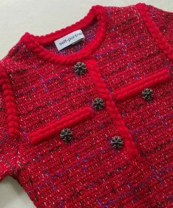 Self-portrait Red Melange Knit Dress