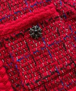 Self-portrait Red Melange Knit Jacket NEW ARRIVALS