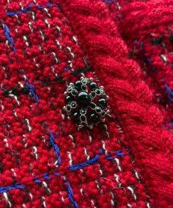 Self-portrait Red Melange Knit Jacket NEW ARRIVALS