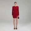 Self-portrait Red Melange Knit Mini Skirt NEW ARRIVALS