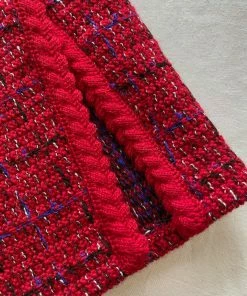 Self-portrait Red Melange Knit Mini Skirt NEW ARRIVALS