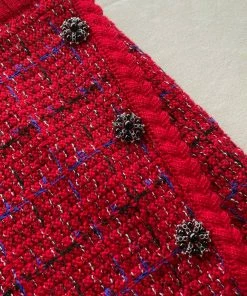 Self-portrait Red Melange Knit Mini Skirt NEW ARRIVALS