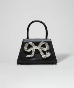 Self-portrait The Bow Mini In Black With Diamanté NEW ARRIVALS