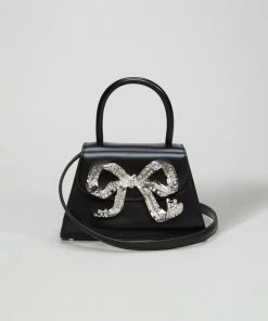 Self-portrait The Bow Mini In Black With Diamanté NEW ARRIVALS