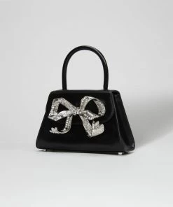Self-portrait The Bow Mini In Black With Diamanté NEW ARRIVALS