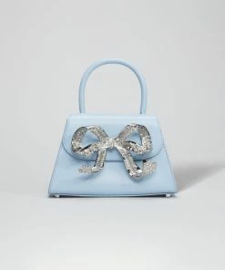Self-portrait NEW ARRIVALS The Bow Mini In Blue With Diamanté