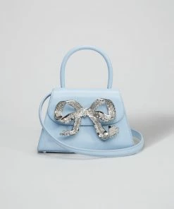 Self-portrait NEW ARRIVALS The Bow Mini In Blue With Diamanté