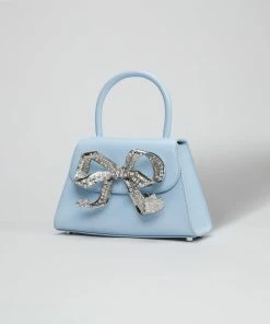 Self-portrait NEW ARRIVALS The Bow Mini In Blue With Diamanté