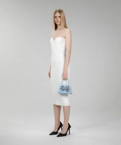 Self-portrait NEW ARRIVALS The Bow Mini In Blue With Diamanté