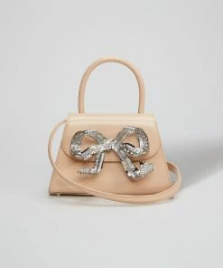 Self-portrait The Bow Mini In Caramel With Diamanté NEW ARRIVALS