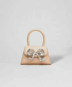 Self-portrait NEW ARRIVALS The Bow Micro In Caramel With Diamanté