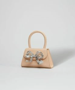 Self-portrait NEW ARRIVALS The Bow Micro In Caramel With Diamanté