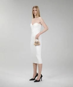 Self-portrait NEW ARRIVALS The Bow Micro In Caramel With Diamanté