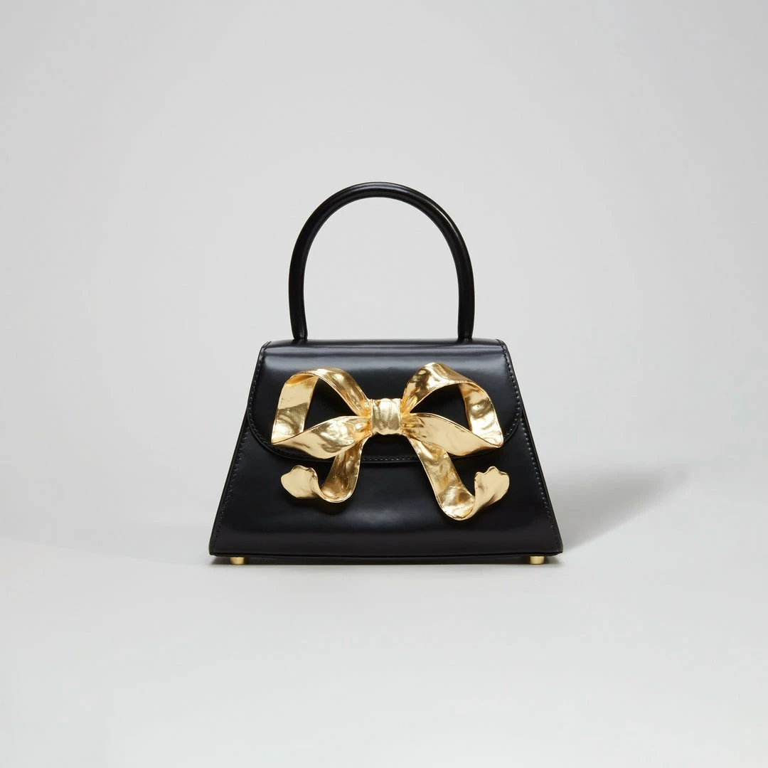 Self-portrait The Bow Mini In Black With Gold Hardware NEW ARRIVALS