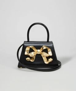 Self-portrait The Bow Mini In Black With Gold Hardware NEW ARRIVALS