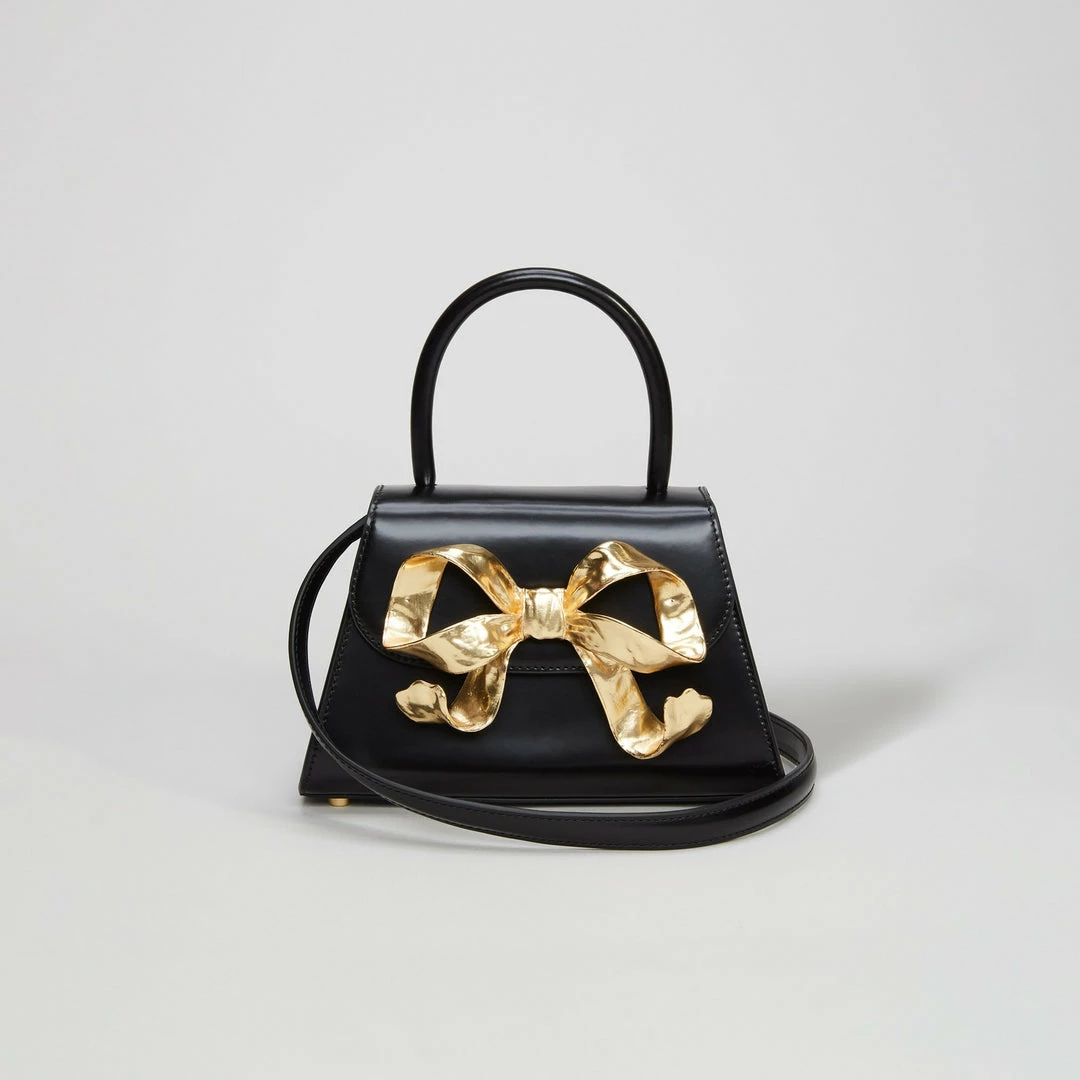 Self-portrait The Bow Mini In Black With Gold Hardware NEW ARRIVALS