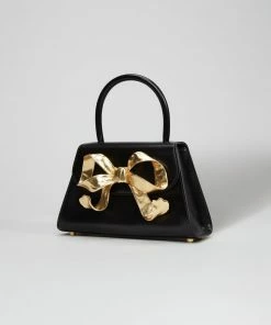 Self-portrait The Bow Mini In Black With Gold Hardware NEW ARRIVALS
