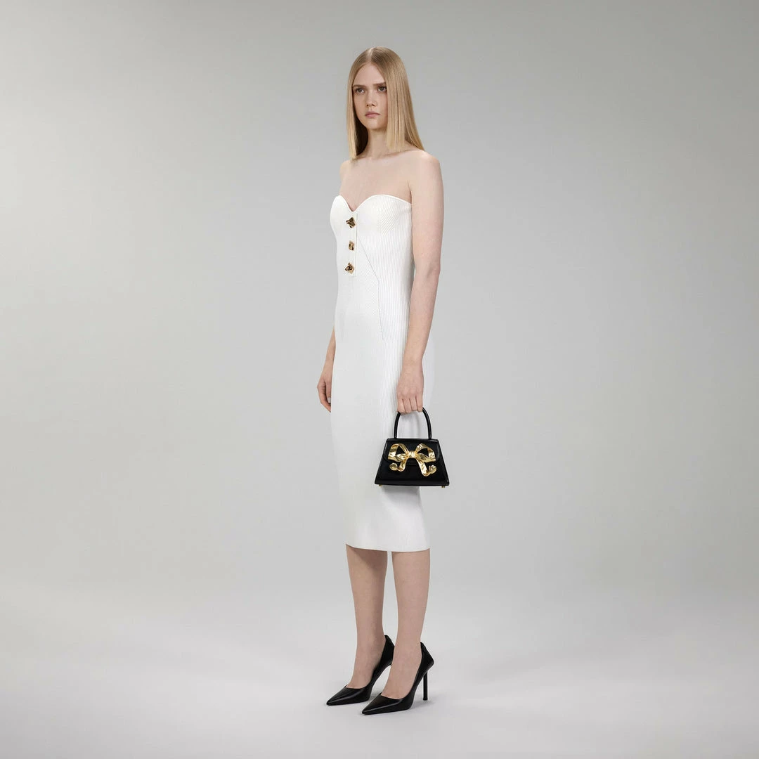 Self-portrait The Bow Mini In Black With Gold Hardware NEW ARRIVALS