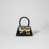 Self-portrait The Bow Micro In Black With Gold Hardware