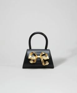 Self-portrait The Bow Micro In Black With Gold Hardware