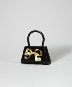 Self-portrait The Bow Micro In Black With Gold Hardware