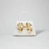 Self-portrait The Bow Mini In White With Gold Hardware