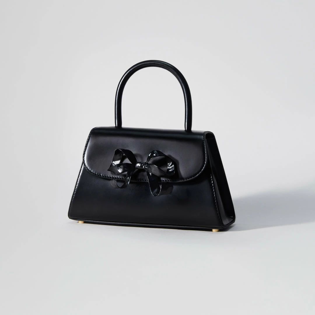 Self-portrait NEW ARRIVALS The Bow Mini In Black With Enamel