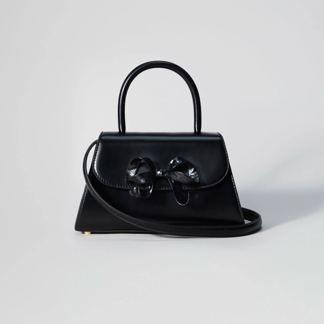 Self-portrait NEW ARRIVALS The Bow Mini In Black With Enamel