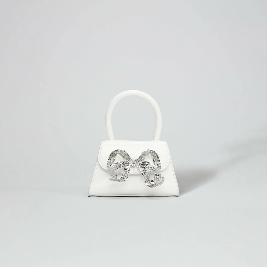 Self-portrait The Bow Micro In White With Diamanté NEW ARRIVALS