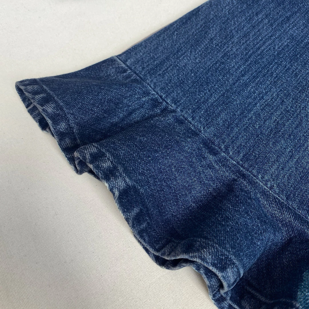 Self-portrait NEW ARRIVALS Dark Wash Denim Ruffle Dress