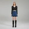 Self-portrait Dark Wash Denim Ruffle Skirt NEW ARRIVALS