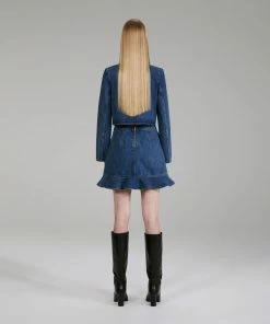 Self-portrait Dark Wash Denim Jacket