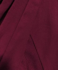 Self-portrait NEW ARRIVALS Burgundy Midi Stretch Crepe Dress