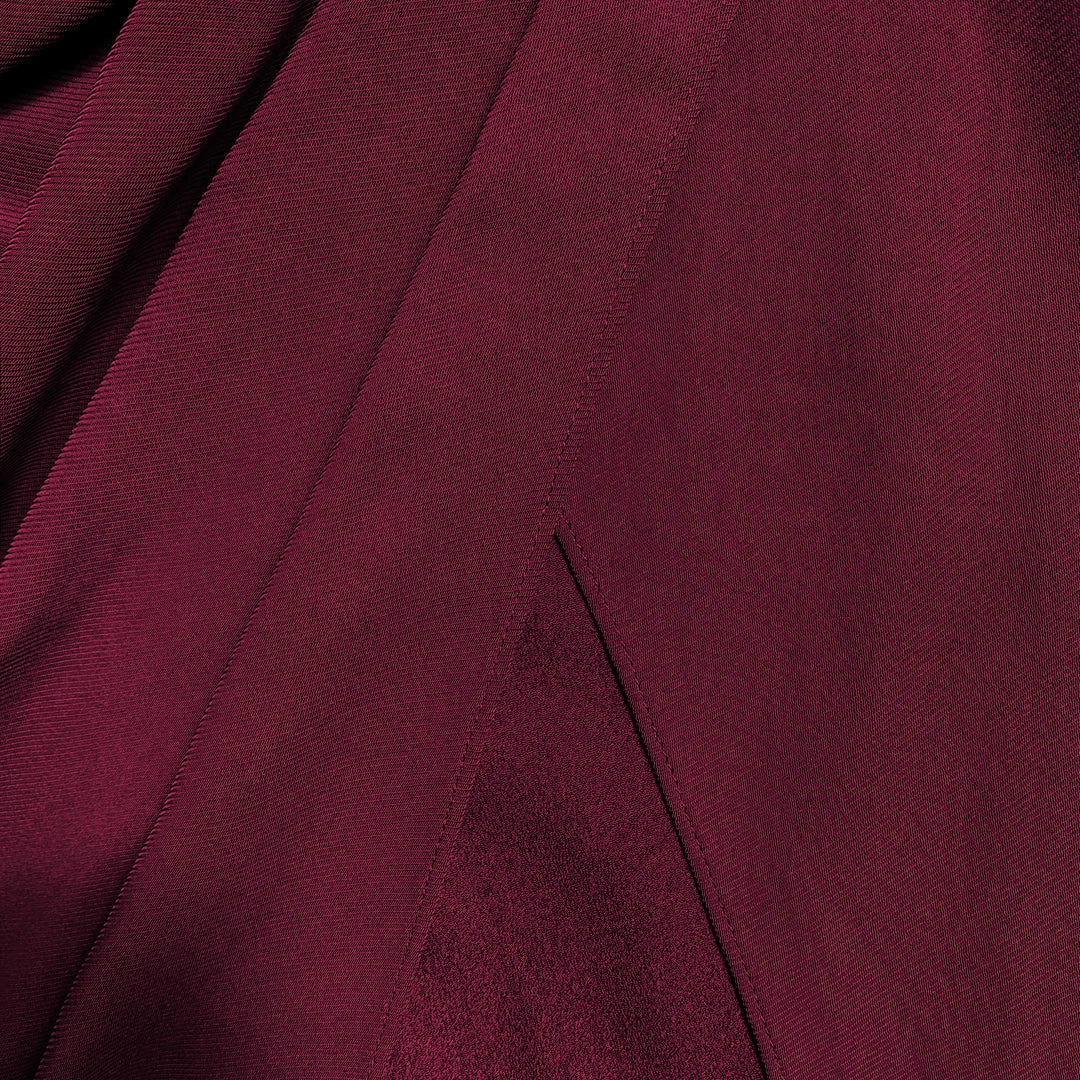 Self-portrait NEW ARRIVALS Burgundy Midi Stretch Crepe Dress